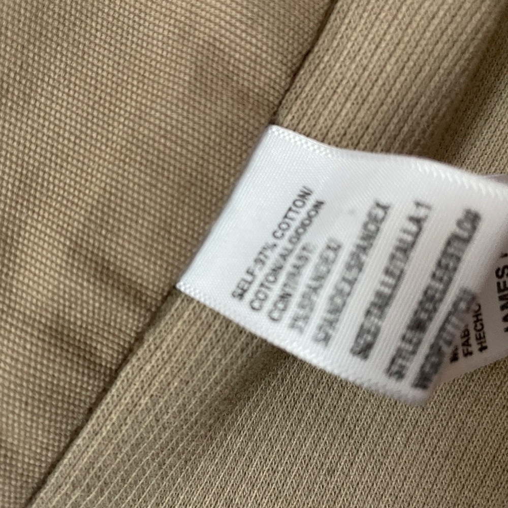James Perse jacket long sleeve moto jacket cotton blend tan khaki womens small - Picture 7 of 7